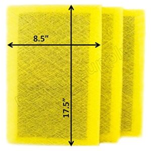 RAYAIR SUPPLY 10x20 MicroPower Guard Air Cleaner Replacement Filter Pads (3 Pack) Yellow