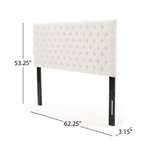 Christopher Knight Home Jezebel Headboard - Fully Upholstered, Queen / Full, Ivory