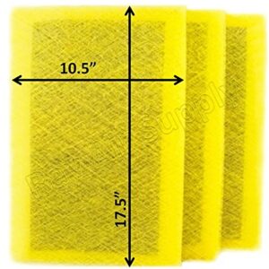 RAYAIR SUPPLY 12x20 MicroPower Guard Air Cleaner Replacement Filter Pads (3 Pack) Yellow
