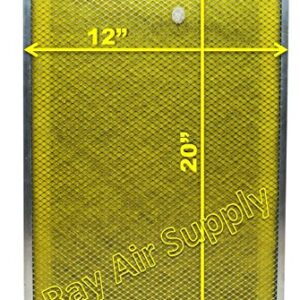 RAYAIR SUPPLY 12x20 MicroPower Guard Air Cleaner Replacement Filter Pads (3 Pack) Yellow