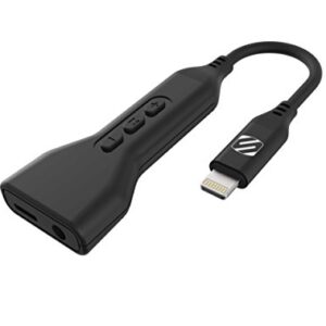 SCOSCHE I3AAP StrikeLine Headphone Adapter with Female 3.5mm Aux Input and Charging Port for Apple Lightning Devices, Black