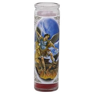 saint michael archangel candle (pack of 6) - 8 inch candles