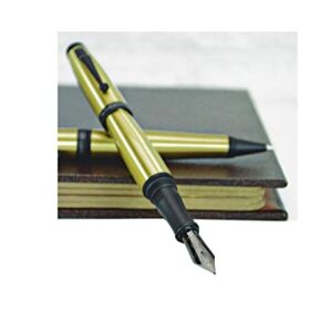 Monteverde Invincia Fountain Pen - Medium Nib, Black Ink Fountain Pen, Brass (MV42503)