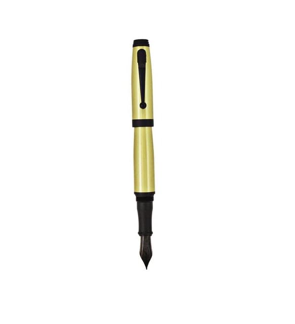 Monteverde Invincia Fountain Pen - Medium Nib, Black Ink Fountain Pen, Brass (MV42503)