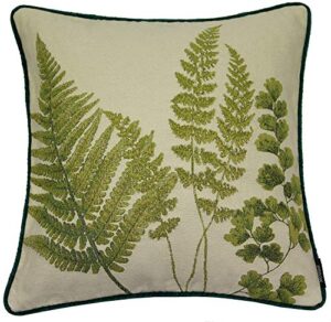 mcalister textiles decorative tapestry throw pillow cover scatter cushion with fern tapestry design & green velvet backing for lounge, bedroom & garden.