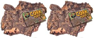 (2 pack) zoo med natural cork bark, flat, large