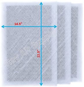 rayair supply 16x25 solaceair air cleaner replacement filter pads 16x25 refills (3 pack) white