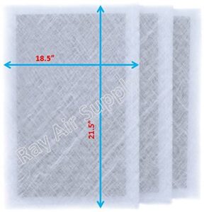 rayair supply 20x24 solaceair air cleaner replacement filter pads 20x24 refills (3 pack) white