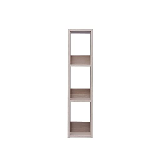 IRIS USA Rack 3-Shelf Open Wood Shelving Unit, Slim, Natural