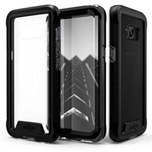 zizo ion series for samsung galaxy s8 plus case military grade drop tested with tempered glass screen protector black smoke