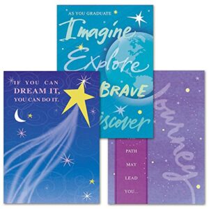 current inspire congrats graduation cards, set of 6 (3 designs), 5 x 7 inches, assorted congratulations greeting card set, envelopes included