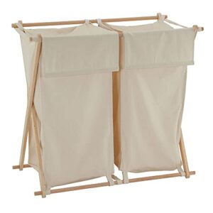 household essentials 6786-1 collapsible double x-frame laundry hamper sorter with fold over lid , white