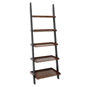 convenience concepts french country bookshelf ladder, dark walnut / black