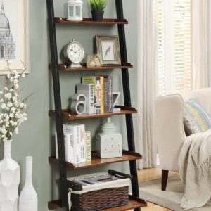 Convenience Concepts French Country Bookshelf Ladder, Dark Walnut / Black