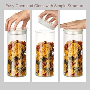 ZENS Airtight Glass Jar Container,15 Fluid Ounce Clear Glass Canister with Lid, Food Storage Jars for Kitchen Spice or Loose Tea,450ml