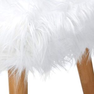 Christopher Knight Home Huxley Faux Fur Ottoman, White