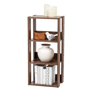 IRIS USA OWR-400BR 3-Shelf Open Wood Shelving Unit, Medium, Brown