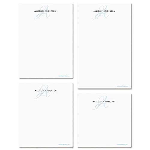Current Initial Personalized Notepad Set – Set of 4 100-Sheet Pads, Multiple Sizes, Great for Shopping Lists, Grocery Lists and Personalized Gifts, Printed in the USA