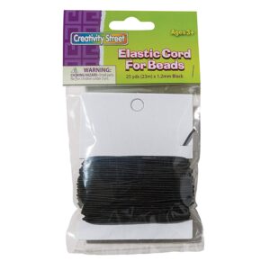 pacon pacac3728 creativity street elastic cord, 1.2mm x 25', black