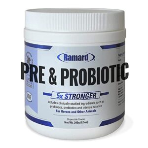 ramard total prebiotic & probiotic equine formula - natural ingredients for foals & adult horses, healthy gut flora & optimal nutrient absorption - the ultimate digestive supplement - 8.5 oz jar