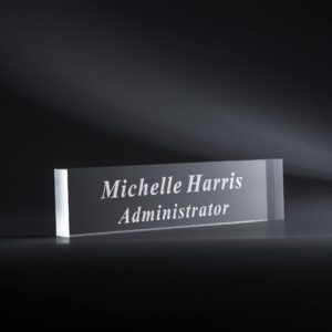 custom personalized engraved acrylic name plate office desk bar 8x2x3/4-inch