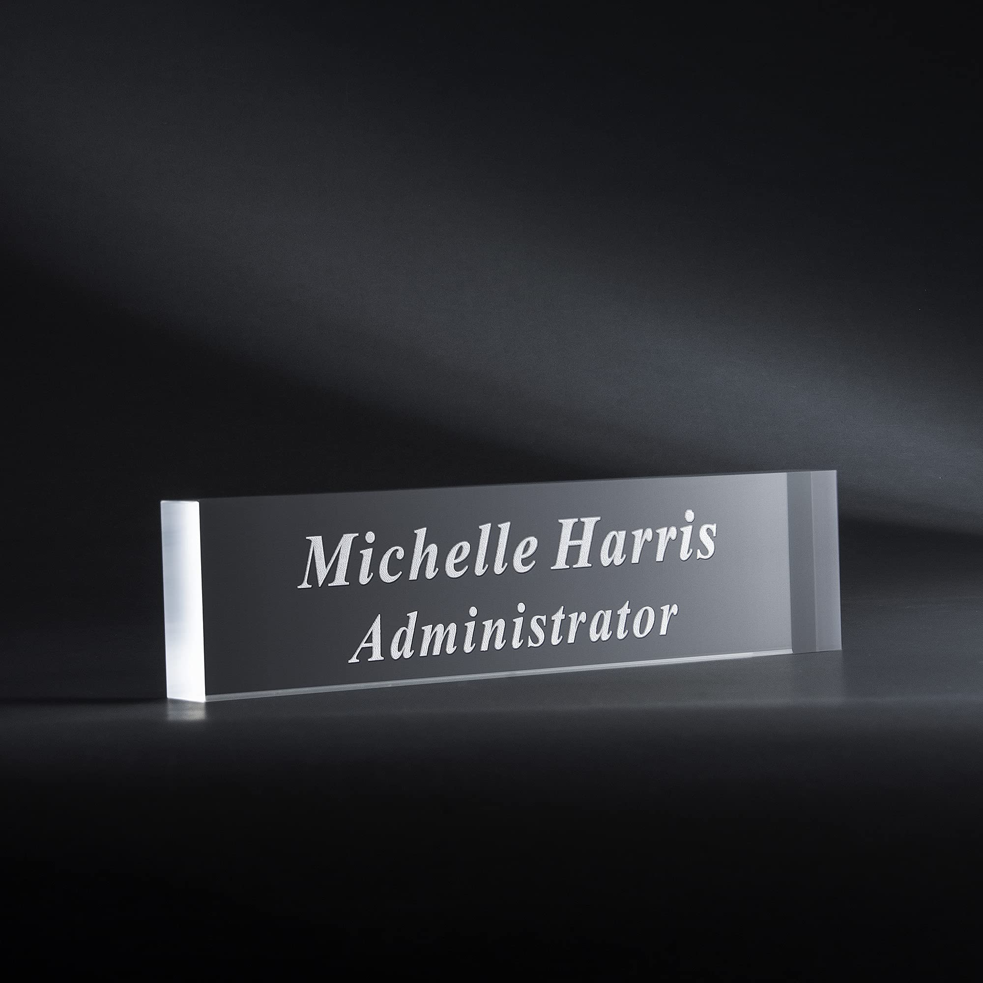 Custom Personalized Engraved Acrylic Name Plate Office Desk Bar 8x2x3/4-Inch