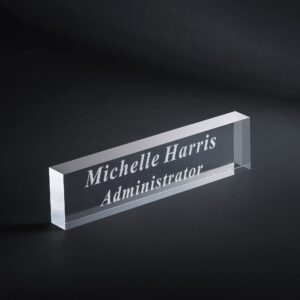 Custom Personalized Engraved Acrylic Name Plate Office Desk Bar 8x2x3/4-Inch