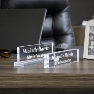 Custom Personalized Engraved Acrylic Name Plate Office Desk Bar 8x2x3/4-Inch