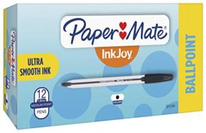 paper mate inkjoy 50st ballpoint pens, medium point (1.0mm), black, 12 count