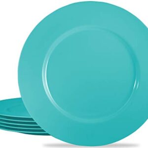 Calypso Basics by Reston Lloyd Melamine Dinner Plate, Set of 6, Turquoise