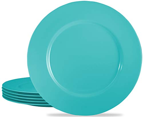 Calypso Basics by Reston Lloyd Melamine Dinner Plate, Set of 6, Turquoise