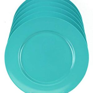 Calypso Basics by Reston Lloyd Melamine Dinner Plate, Set of 6, Turquoise