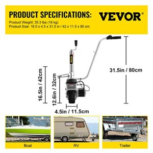 Happybuy Trailer Mover 350W 12V Electric Trailer Jack Max Vehicle Load 5000Lbs Trailer Jockey Wheel Utility Trailer Jack Easy to Maneuver Trailer Caravan Boat (12V/350W)