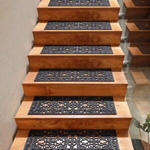 irongate - stair treads stair case step mats - 6 pack - rubber - rugged sturdy heavy duty commercial grade - non slip outdoor indoor skid resistant - floor tile drain pool balcony yard - 10x30