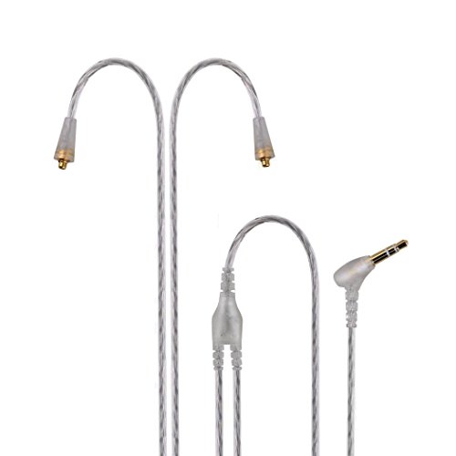 TENNMAK MMCX Detachable Cable PRO Piano Trio & Other MMCX Earphones- Transparent Silver Color (no mic)