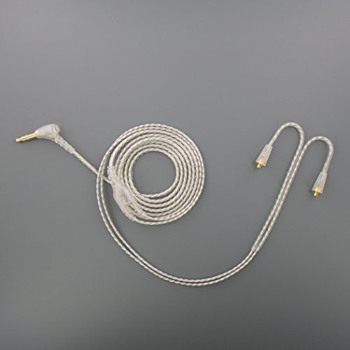 TENNMAK MMCX Detachable Cable PRO Piano Trio & Other MMCX Earphones- Transparent Silver Color (no mic)