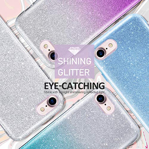 MATEPROX iPhone Se 2022 case,iPhone SE 2020 case,iPhone 8 case,iPhone 7 Glitter Bling Sparkle Cute Girls Women Protective Case for 4.7" iPhone 7/8/SE (Pink)