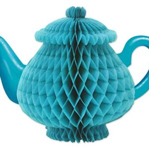 Beistle Tissue Teapot Centerpiece, 7", Blue