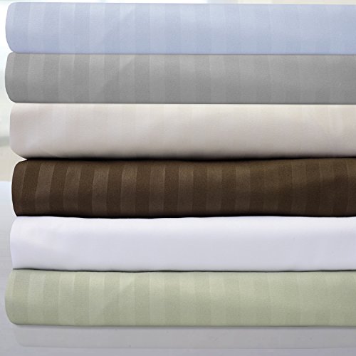 Dobby Stripe Queen Sheets - 6 Piece 1500 Supreme Collection Fine Brushed Microfiber Deep Pocket Queen Sheet Set Bedding - 2 Extra Pillow Cases, Great Value, Queen, Dobby Light Blue
