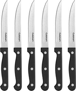 cuisinart c77tr-6psk triple rivet collection 6-piece steak knife set, black