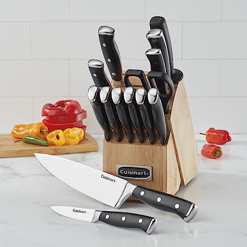 Cuisinart 15-Piece Knife Block Set, Triple Rivet Collection, Black, C77BTR-15P