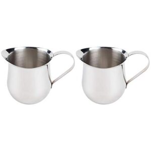 (2 pack) 3-ounce stainless steel bell creamer, 90 ml. bell-shaped serving cream pitcher
