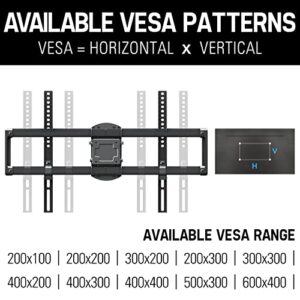 Mounting Dream Full Motion TV Mount for 42-75 inch TVs, TV Wall Mount Bracket with Dual Articulating Arms, Fits 12” / 16” Wood Studs with VESA 600x400mm up to 100lbs