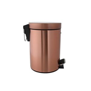 Axentia Riga Cosmetic Bin in Copper Pedal Bin 3L Cosmetic Bin Lid Waste Bin with Pedal Bin for Bathroom & Toilet Metal Copper Colour Black 17 x 17 x 2.45 cm