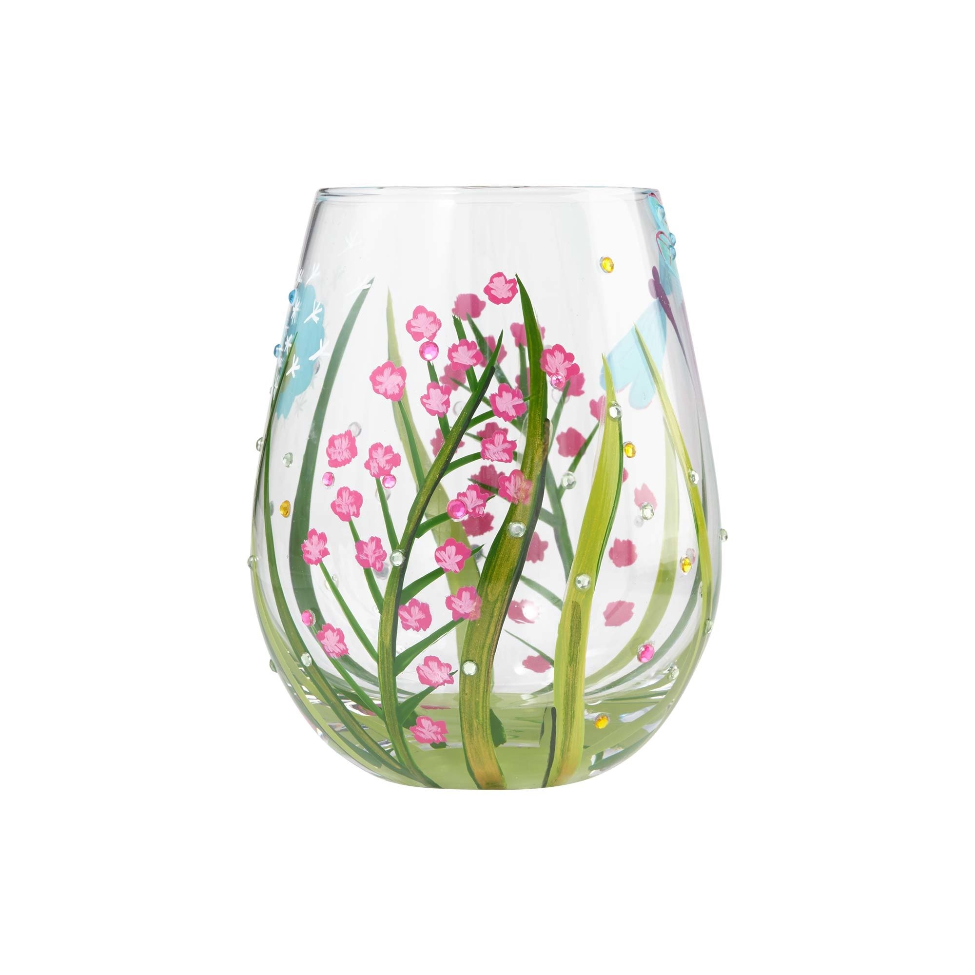 Enesco Lolita Stemless Dragonfly Wine Glass, 4.53-inch Height