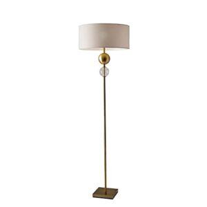 adesso 4187-21 chole floor lamp, 69 in., 150w incandescent/cfl, antique brass finish, 1 tall lamp