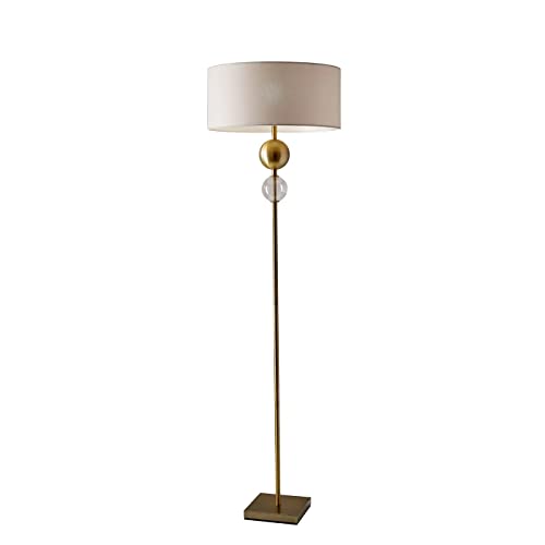 Adesso 4187-21 Chole Floor Lamp, 69 in., 150W Incandescent/CFL, Antique Brass Finish, 1 Tall Lamp