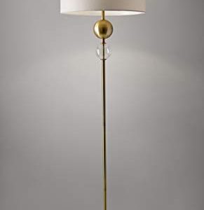 Adesso 4187-21 Chole Floor Lamp, 69 in., 150W Incandescent/CFL, Antique Brass Finish, 1 Tall Lamp
