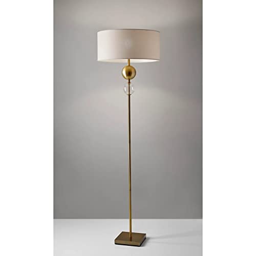 Adesso 4187-21 Chole Floor Lamp, 69 in., 150W Incandescent/CFL, Antique Brass Finish, 1 Tall Lamp