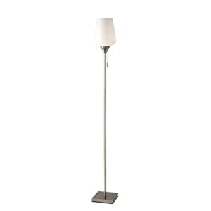 adesso 4266-22 roxy floor lamp, 71 in., 100w incandescent/20w cfl, brushed steel finish, 1 tall lamp